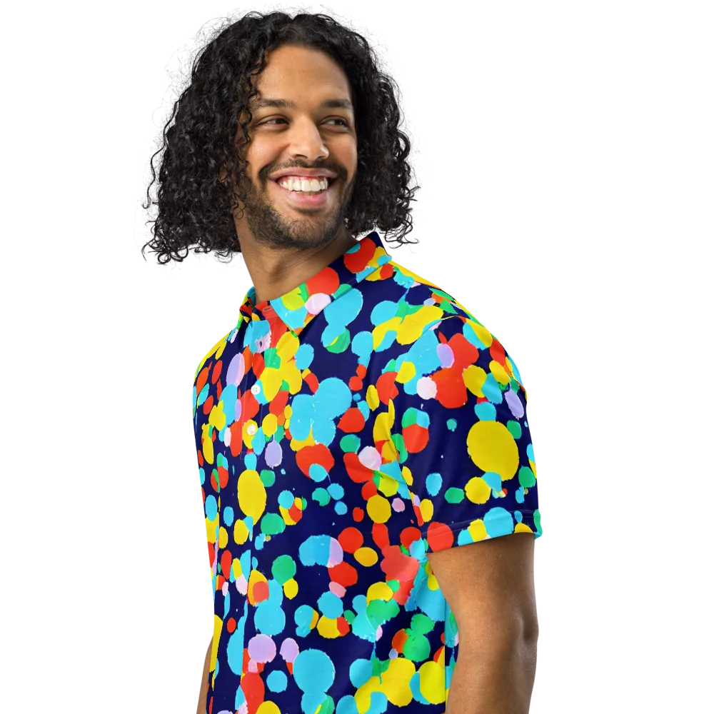 Bubble Spectrum on Men's Slim Fit Polo Shirt — Left Front