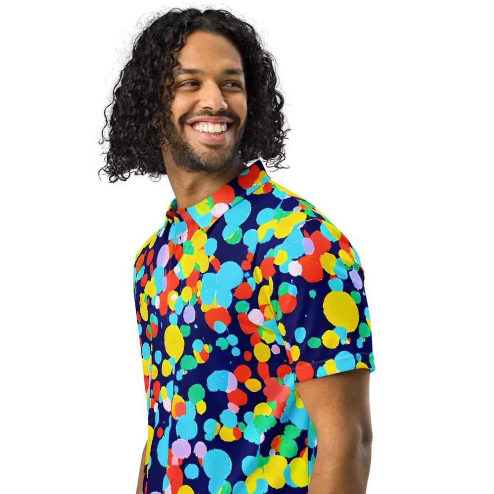 Bubble Spectrum on Men's Slim Fit Polo Shirt — Left Front