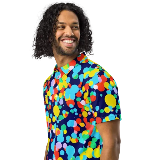 Bubble Spectrum on a Men's Slim Fit Polo Shirt