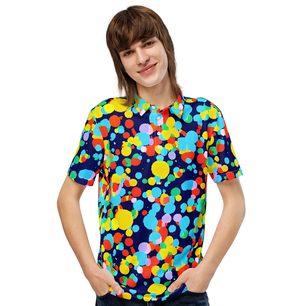 Bubble Spectrum on Men's Slim Fit Polo Shirt — Front