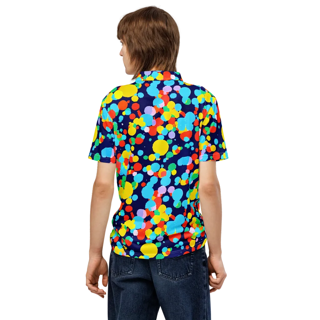 Bubble Spectrum on Men's Slim Fit Polo Shirt — Back