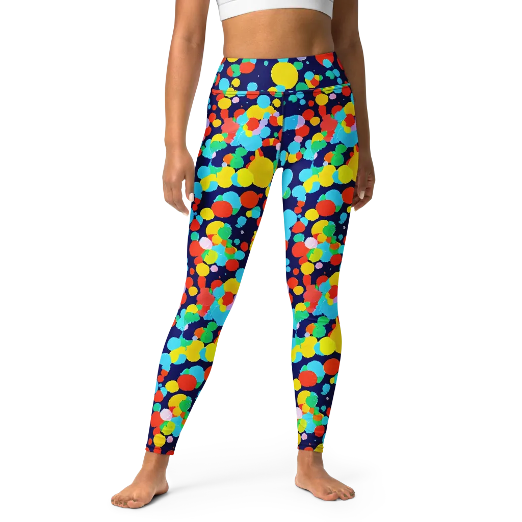 Bubble Spectrum on Yoga Leggings — Front