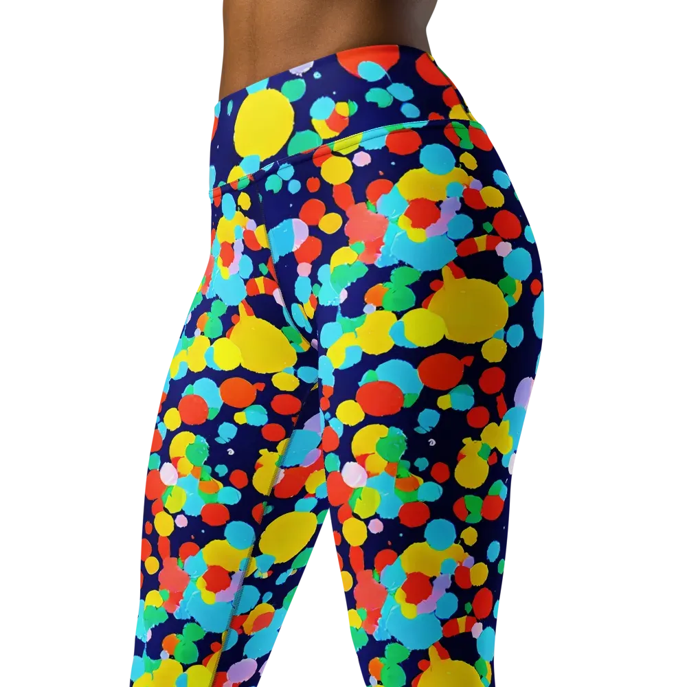 Bubble Spectrum on Yoga Leggings — Left Front