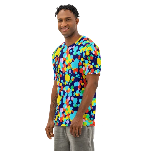Bubble Spectrum on a Men's Cotton Crew Neck T-Shirt
