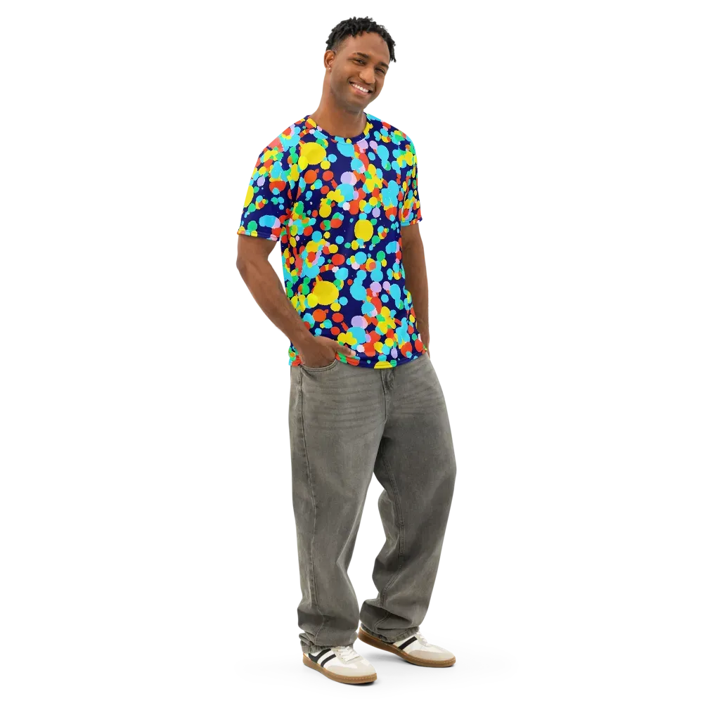 Bubble Spectrum on Men's Cotton Crew Neck T-Shirt — Right Front