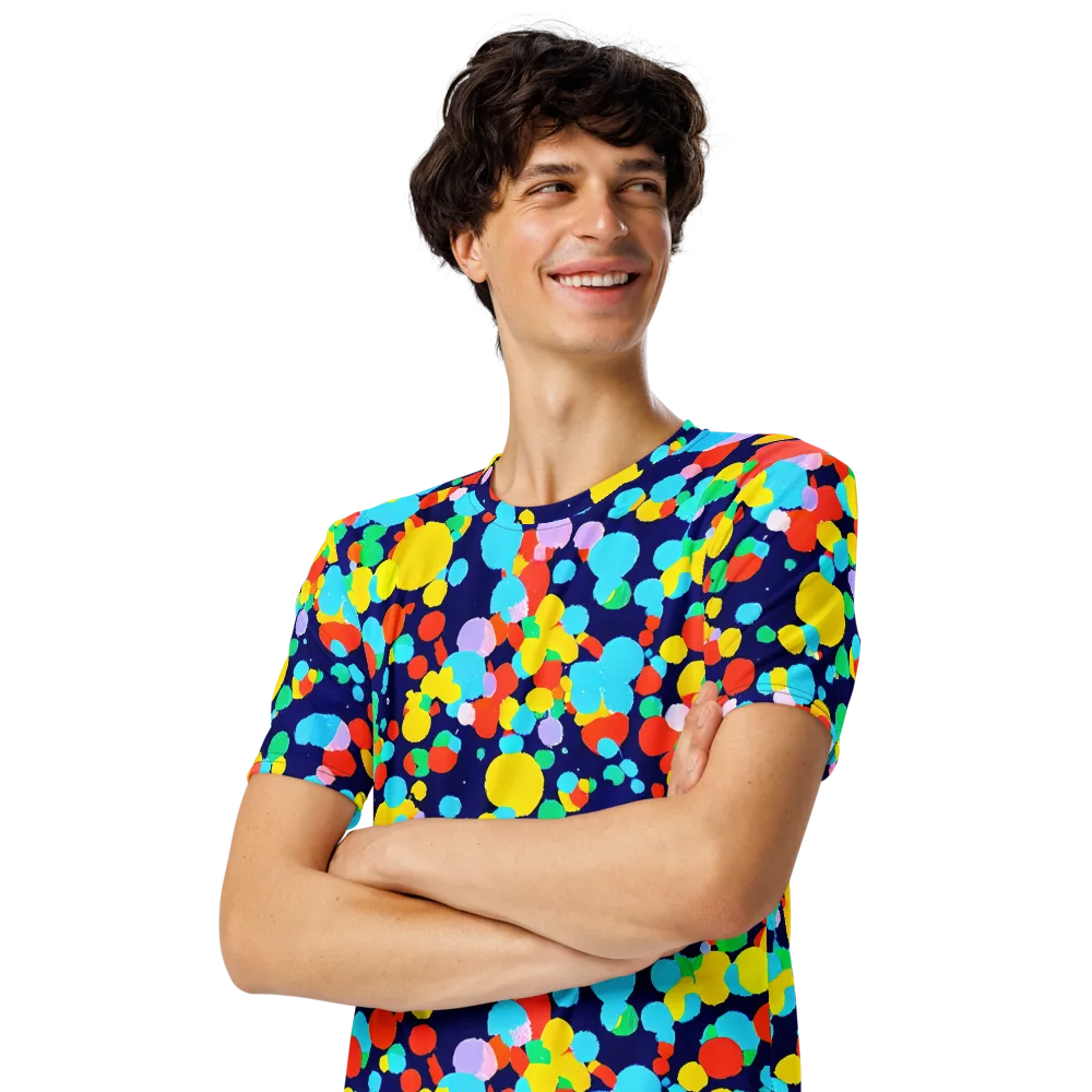 Bubble Spectrum on Men's Crew Neck T-Shirt — Left Front