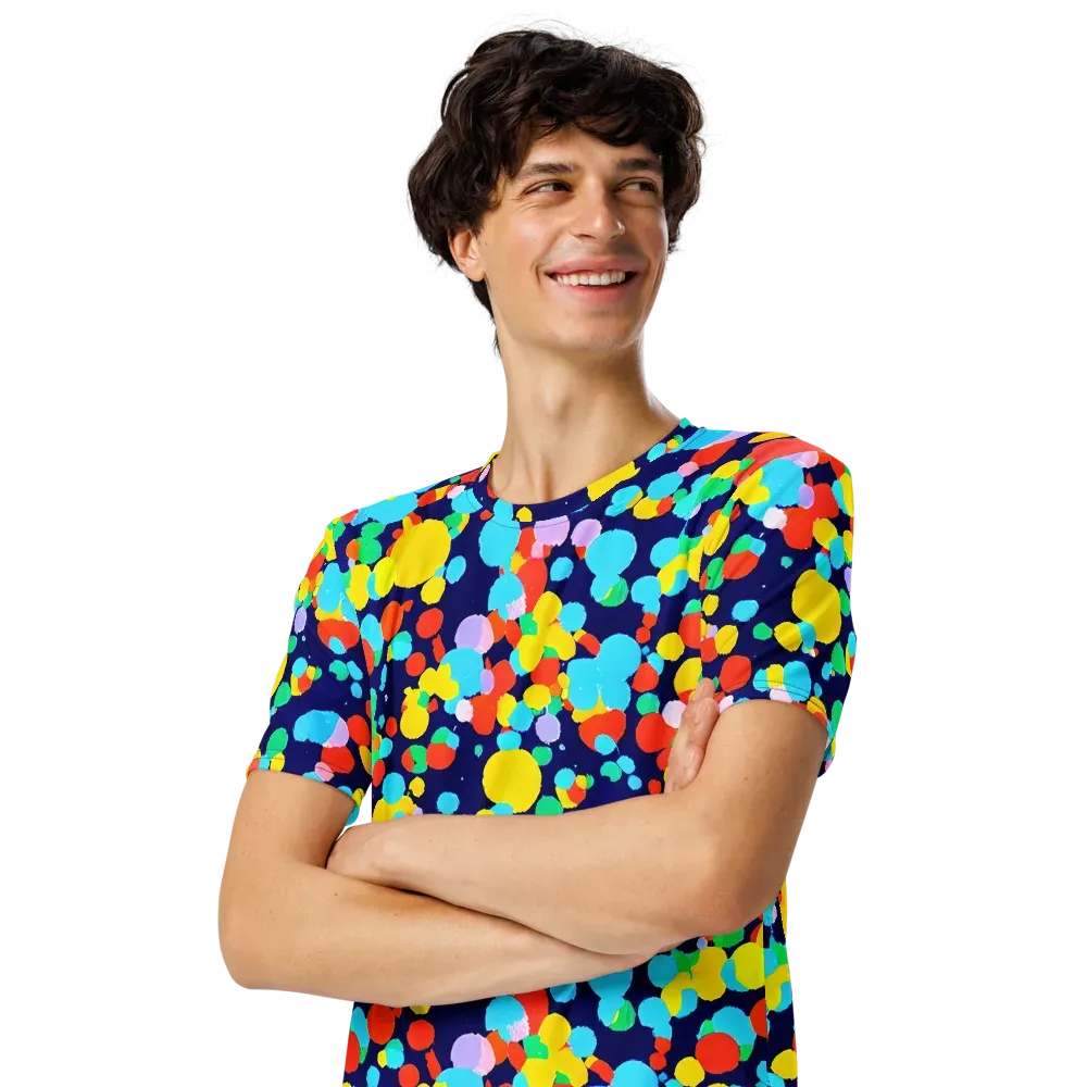 Bubble Spectrum on Men's Crew Neck T-Shirt — Left Front