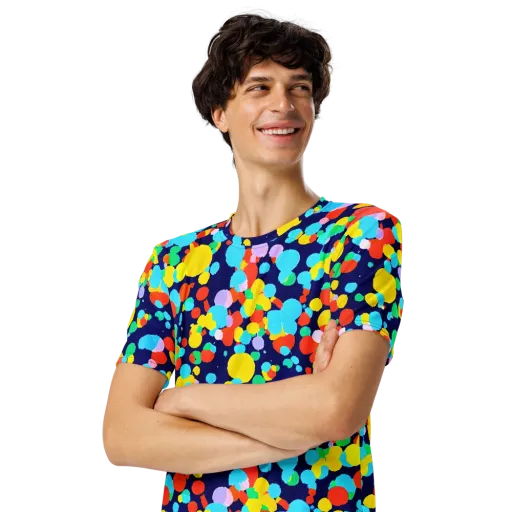 Bubble Spectrum on a Men's Crew Neck T-Shirt