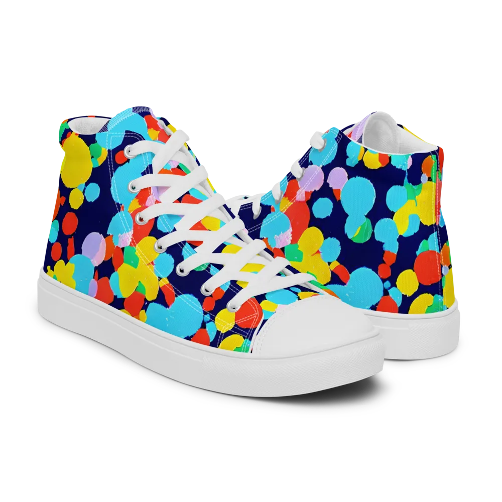 Bubble Spectrum on Men's High Top Canvas Shoes — Right