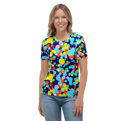 Bubble Spectrum on a Women's Crew Neck T-Shirt