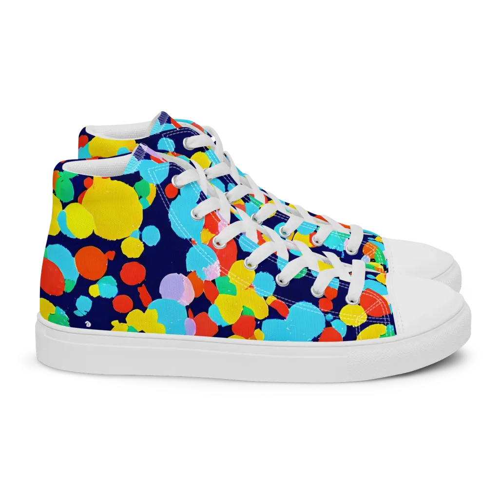 Bubble Spectrum on Women's High Top Canvas Shoes — Right