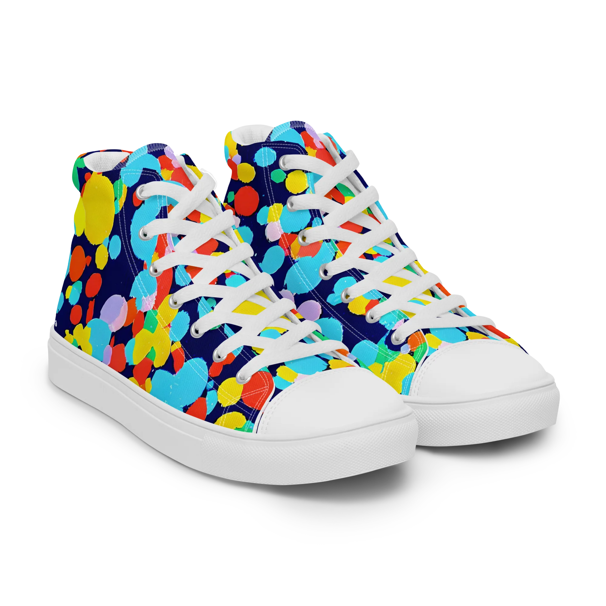 Bubble Spectrum on Women's High Top Canvas Shoes — Right Front