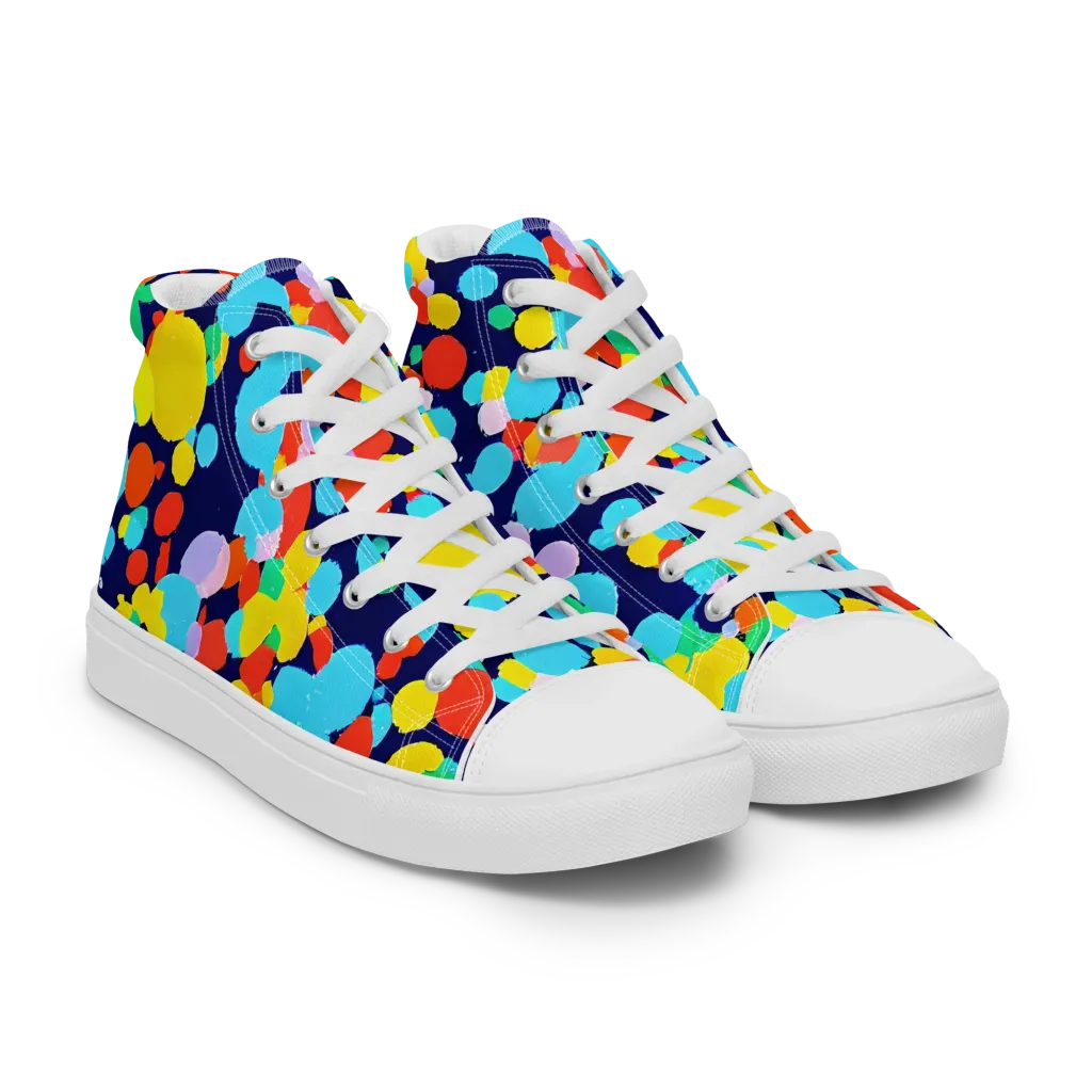 Bubble Spectrum on Women's High Top Canvas Shoes — Right Front