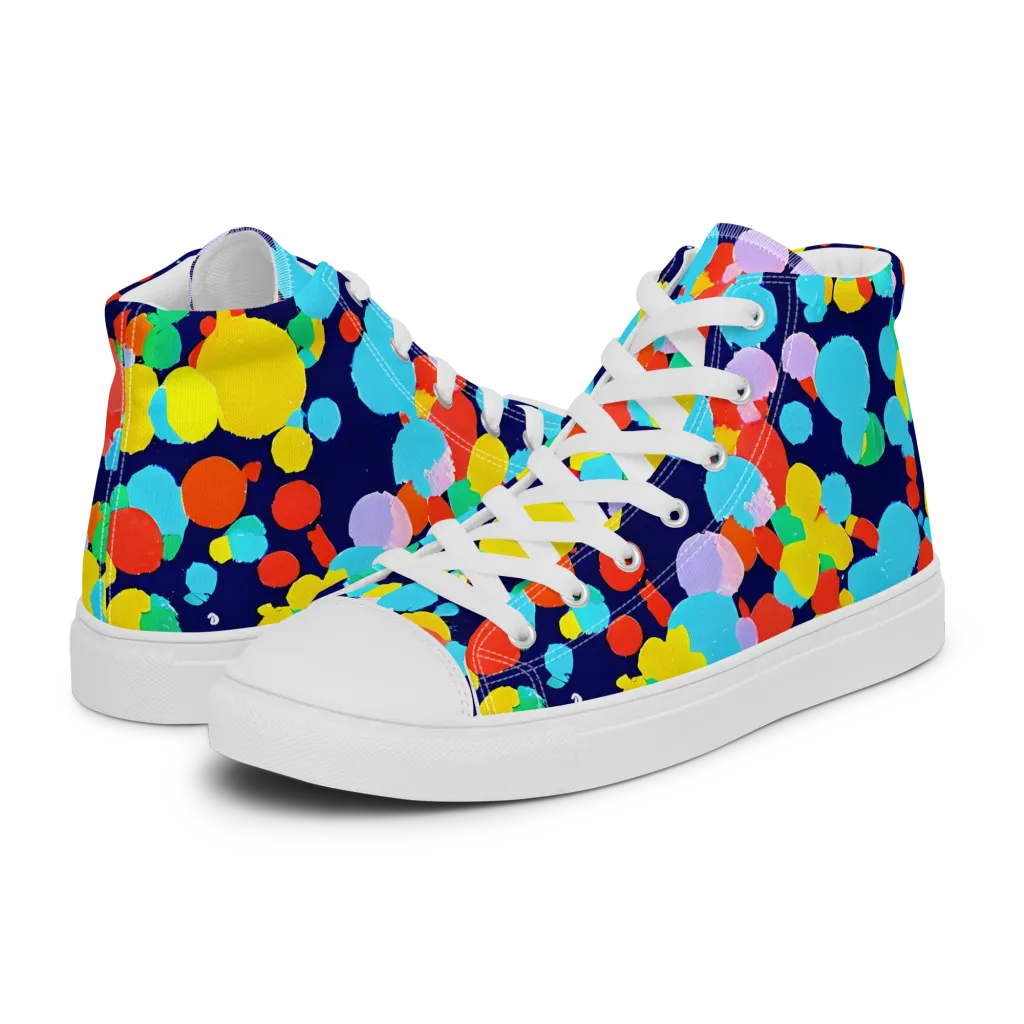 Bubble Spectrum on Women's High Top Canvas Shoes — Left