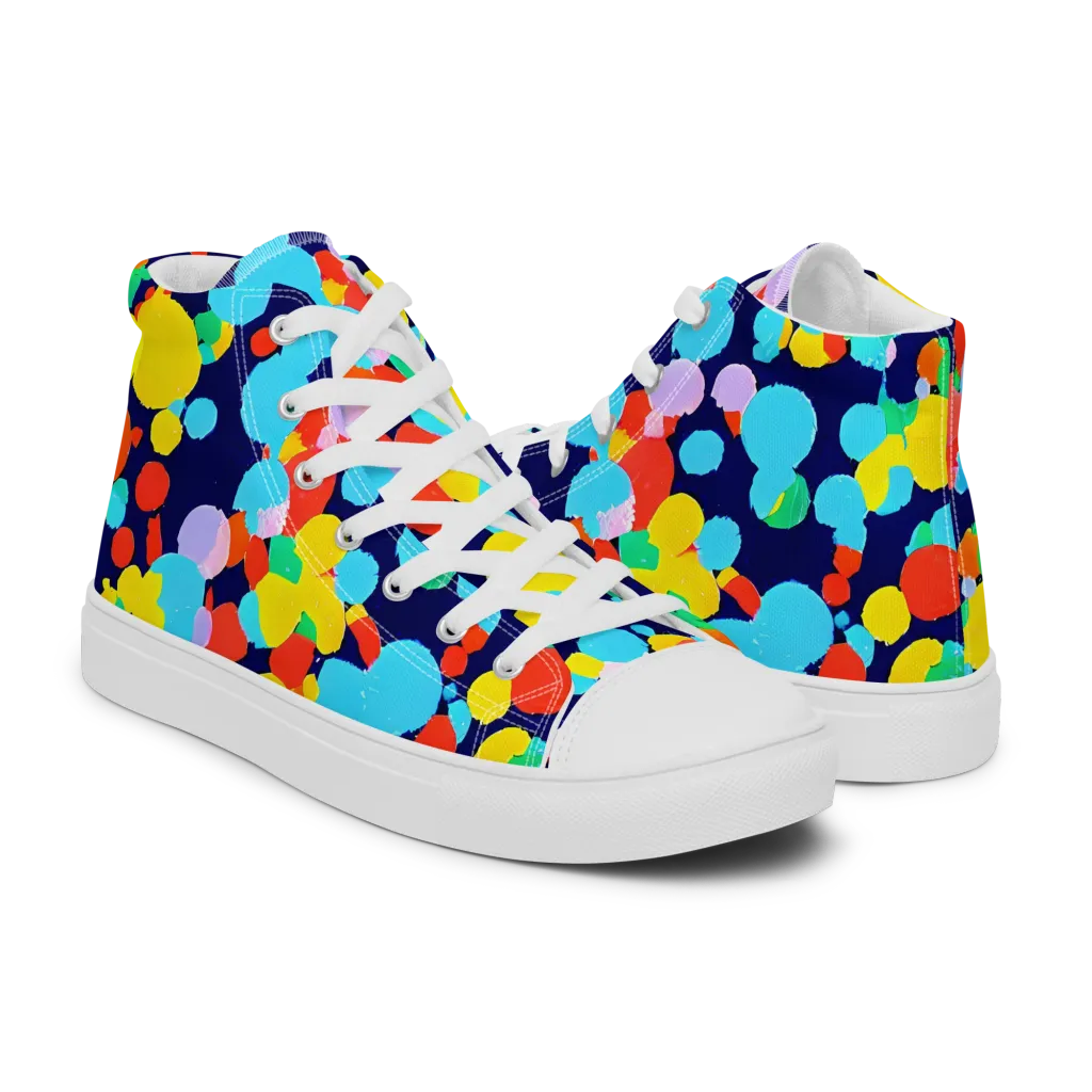 Bubble Spectrum on Women's High Top Canvas Shoes — Right