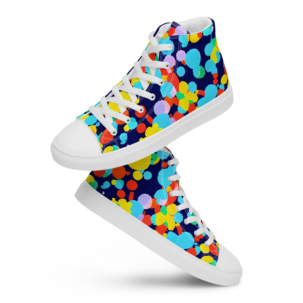 Bubble Spectrum on Women's High Top Canvas Shoes — Front