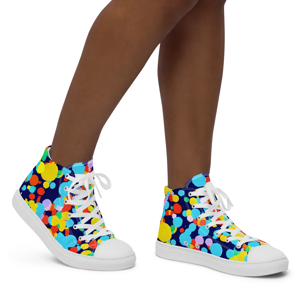 Bubble Spectrum on Women's High Top Canvas Shoes — Right