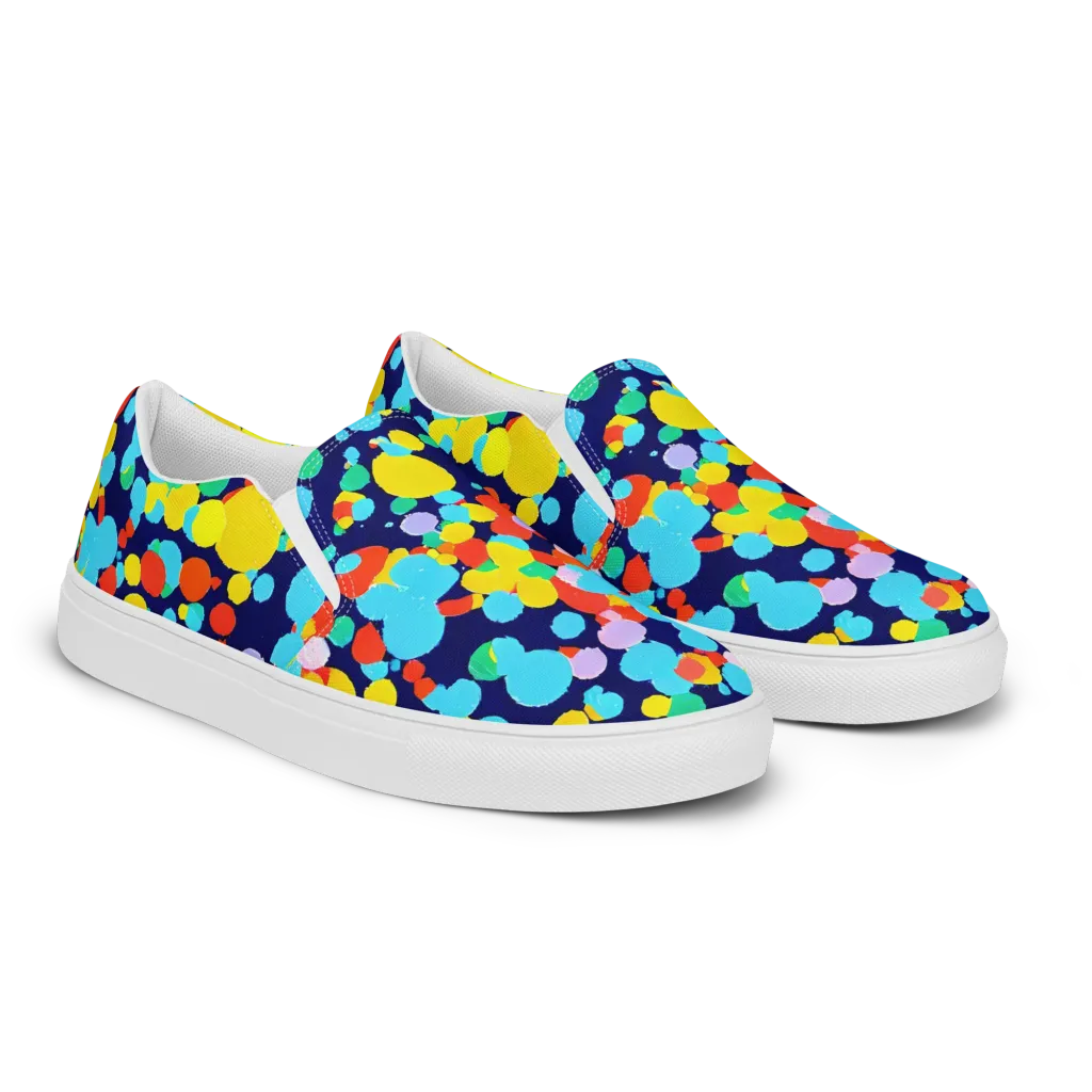 Bubble Spectrum on Men's Slip-On Canvas Shoes — Right Front