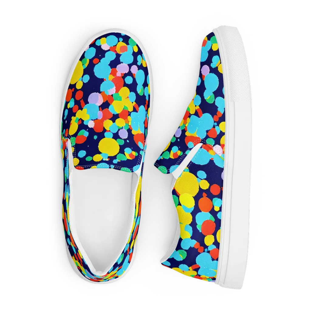 Bubble Spectrum on Men's Slip-On Canvas Shoes — Front