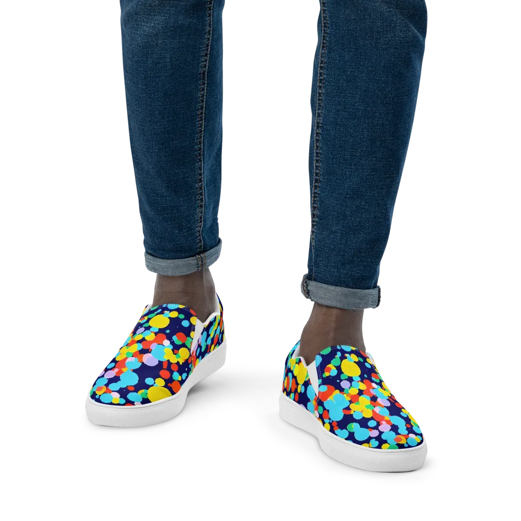 Bubble Spectrum on Men's Slip-On Canvas Shoes — Front