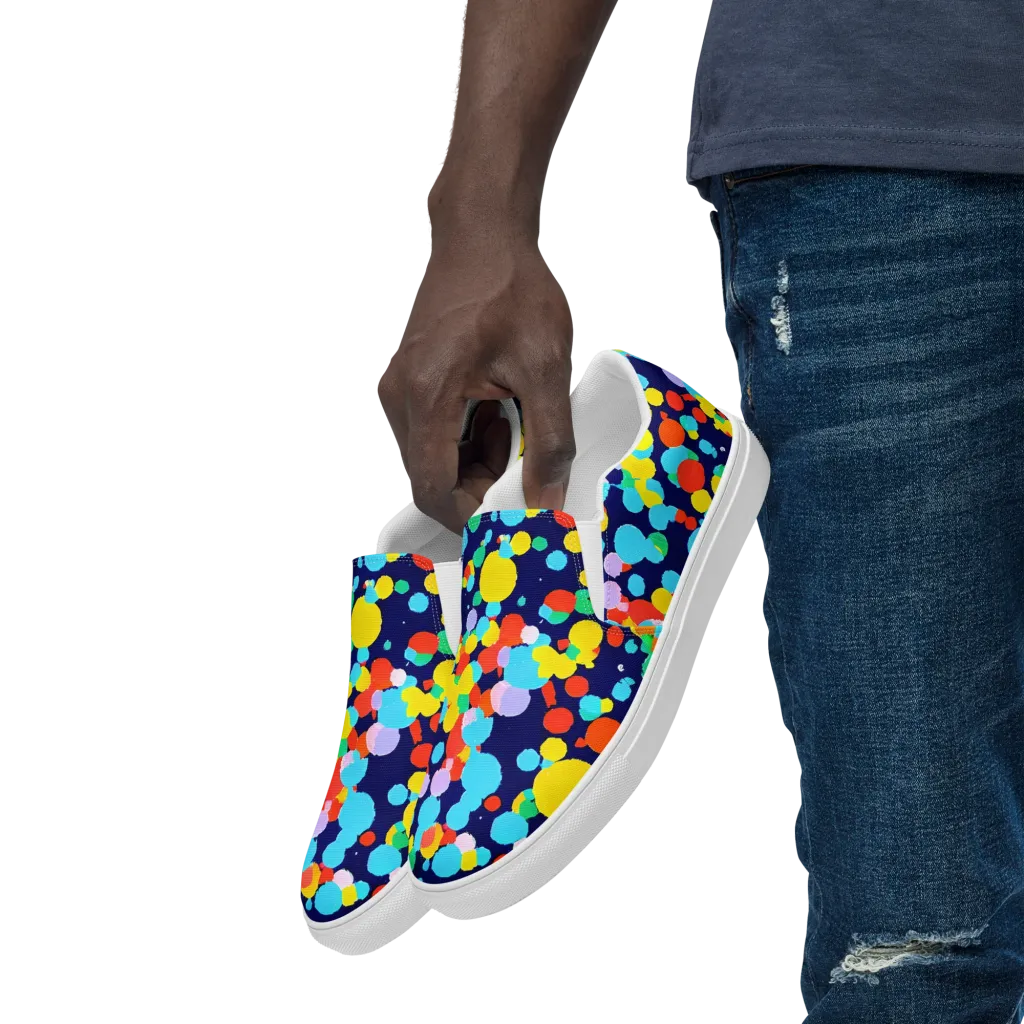 Bubble Spectrum on Men's Slip-On Canvas Shoes — Left Front