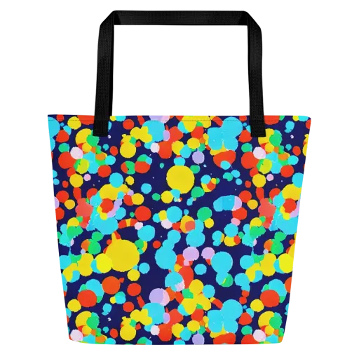 Bubble Spectrum on a Large Tote Bag W/ Pocket