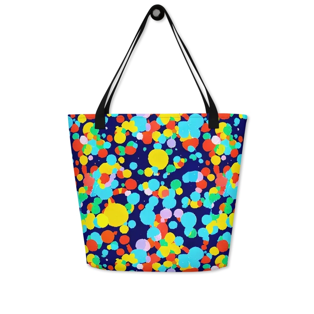 Bubble Spectrum on Large Tote Bag W/ Pocket — Front