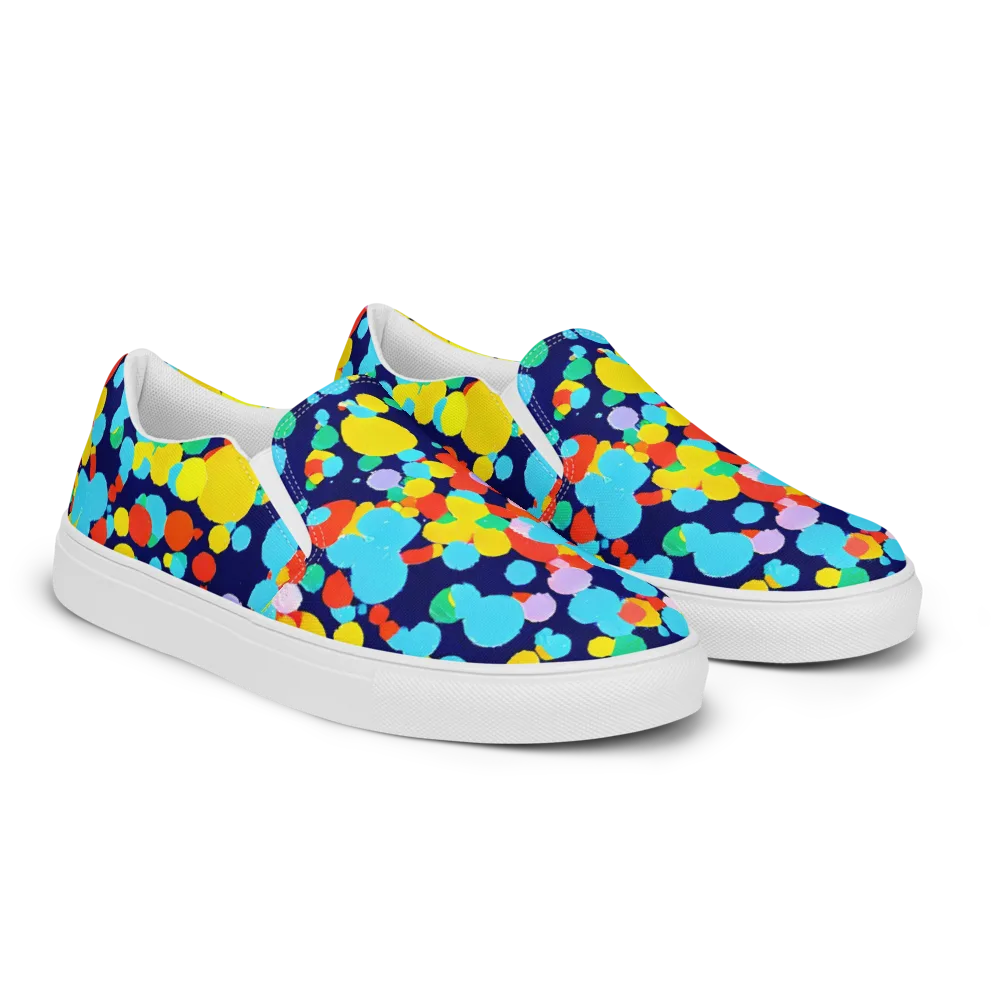 Bubble Spectrum on Women's Slip-On Canvas Shoes — Right Front