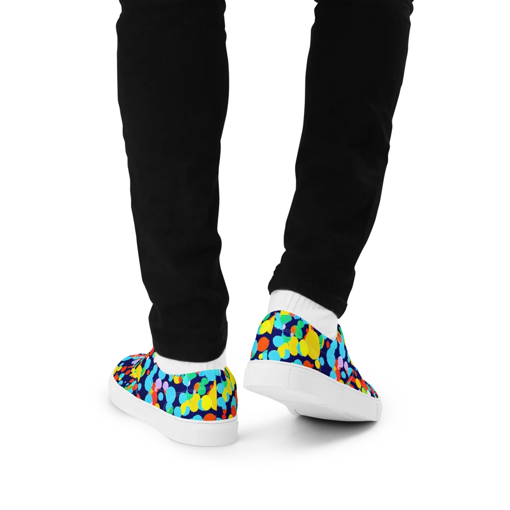 Bubble Spectrum on Men's Lace-Up Canvas Shoes — Back