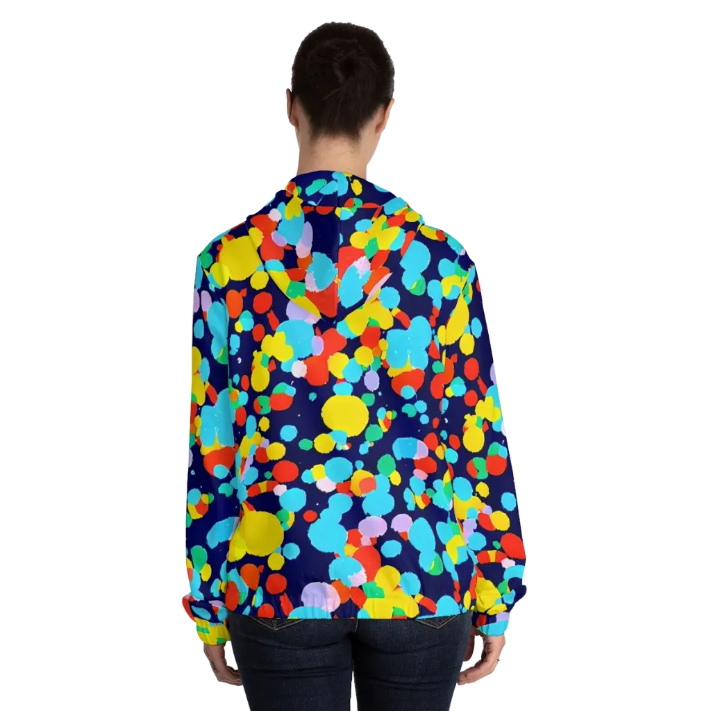 Bubble Spectrum on Women's Full-Zip Hoodie — Back On Person