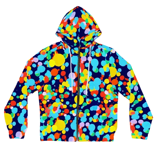 Bubble Spectrum on a Women's Full-Zip Hoodie
