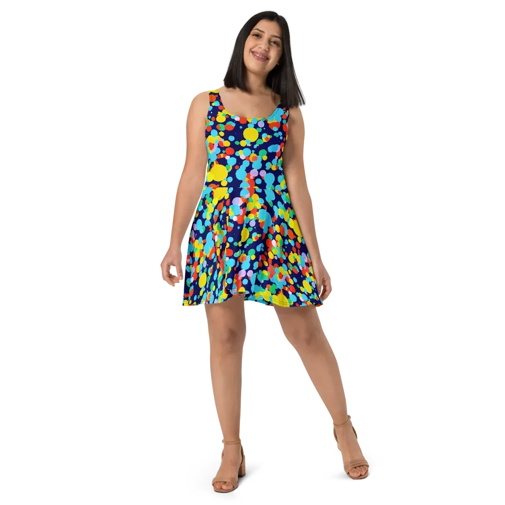 Bubble Spectrum on Skater Dress — Front