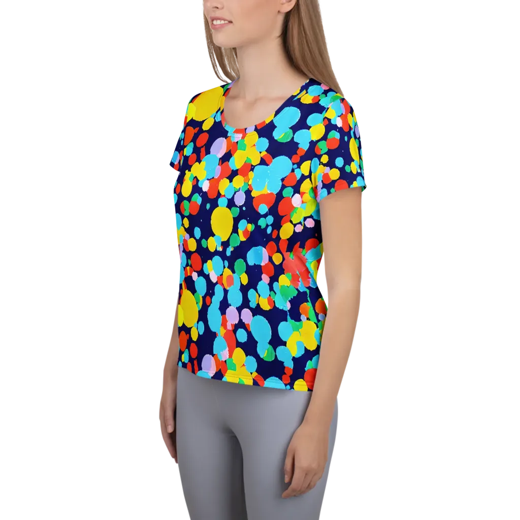 Bubble Spectrum on Women's Athletic T-Shirt — Left