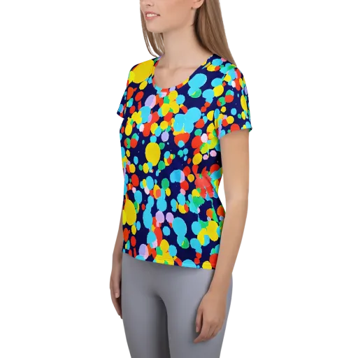 Bubble Spectrum on a Women's Athletic T-Shirt