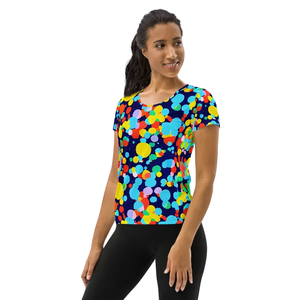 Bubble Spectrum on Women's Athletic T-Shirt — Left
