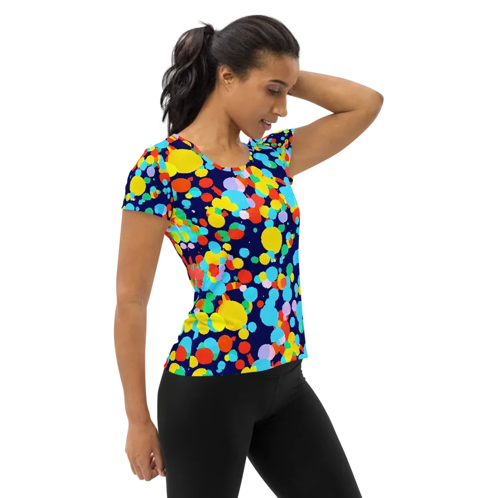 Bubble Spectrum on Women's Athletic T-Shirt — Right