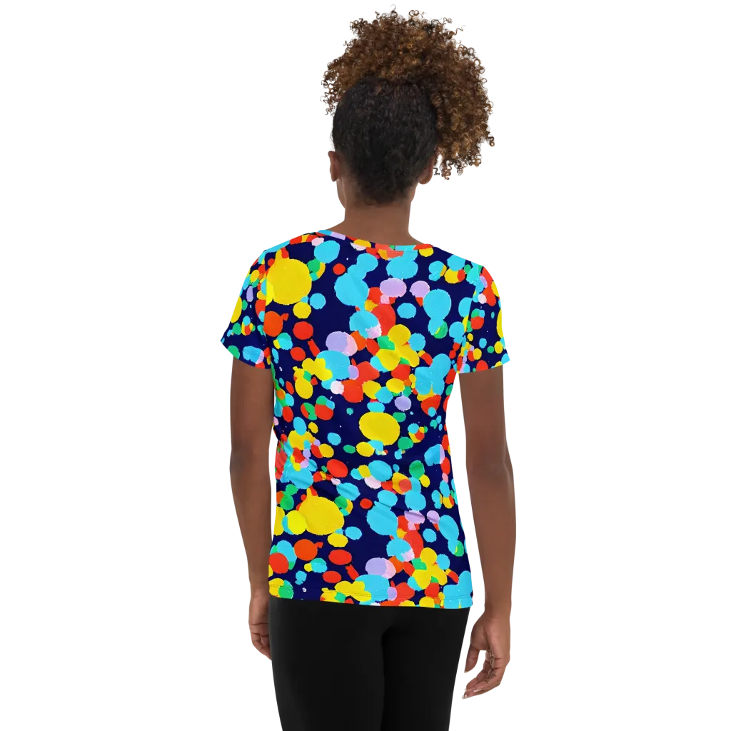 Bubble Spectrum on Women's Athletic T-Shirt — Back