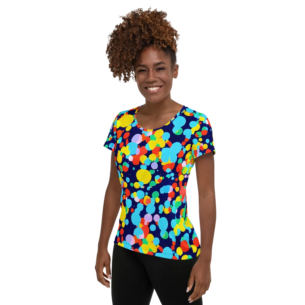 Bubble Spectrum on Women's Athletic T-Shirt — Left