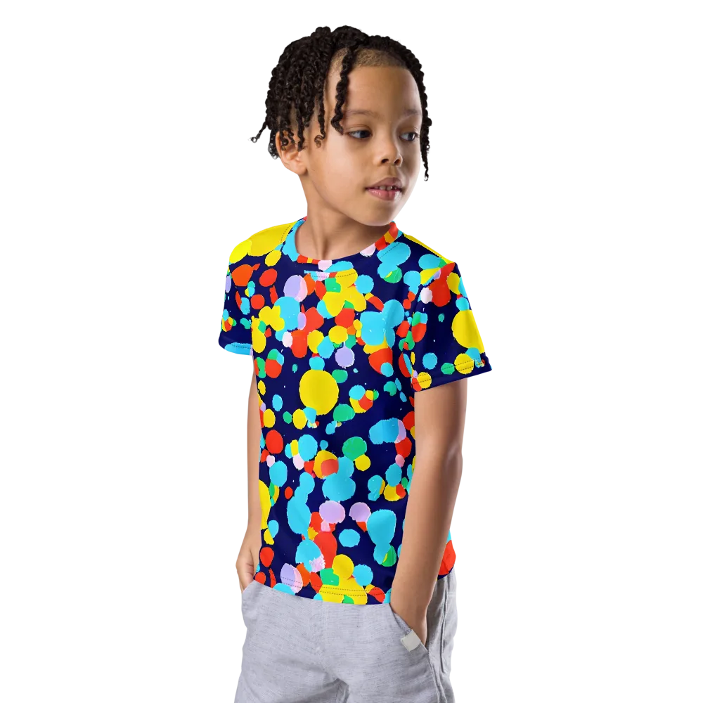 Bubble Spectrum on Kids Crew Neck T-Shirt — Left Front