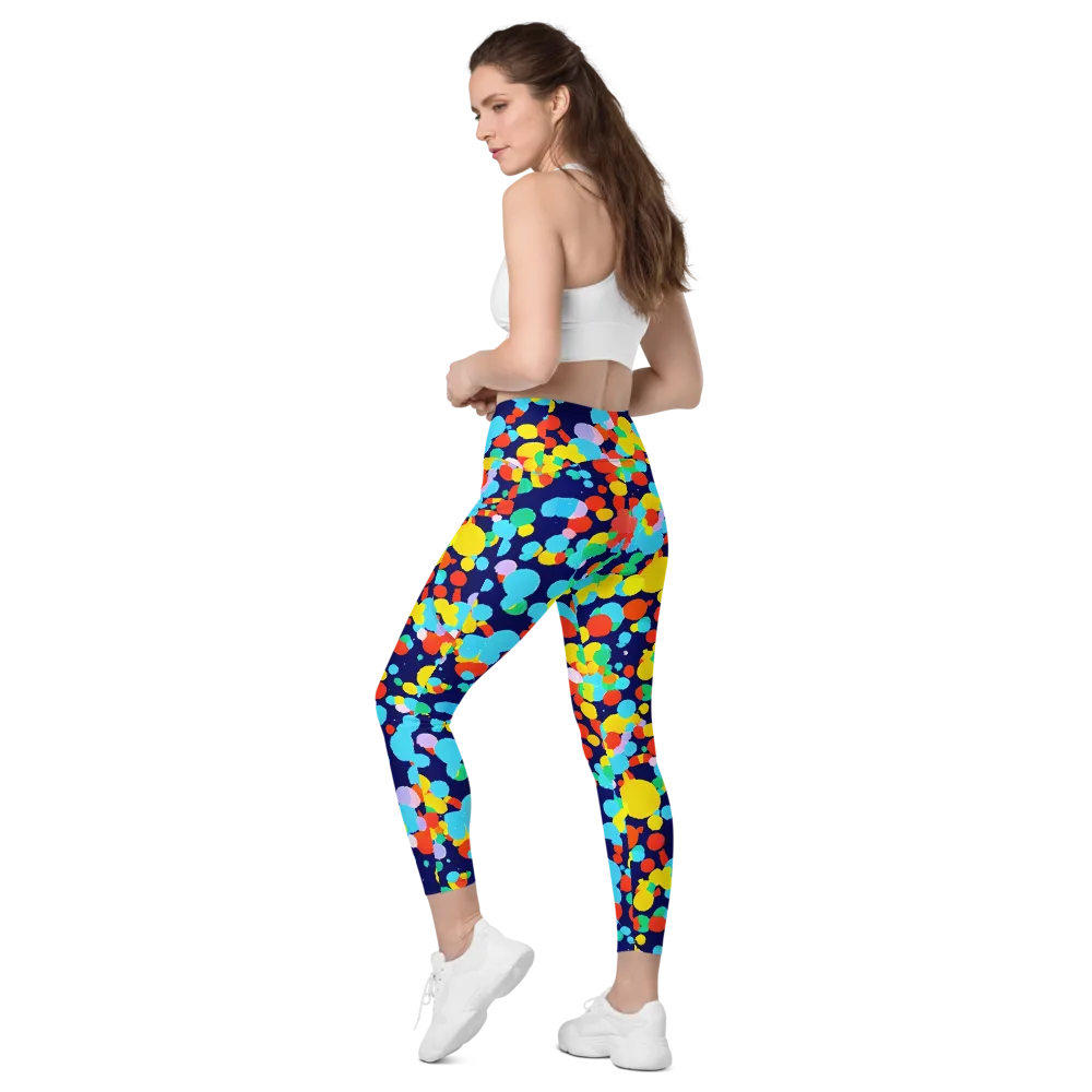 Bubble Spectrum on Leggings with Pockets — Left Back