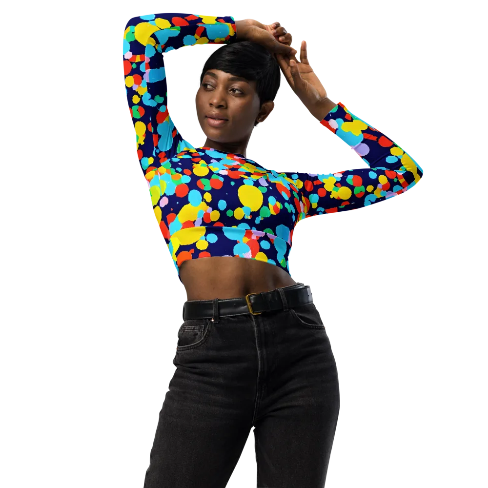 Bubble Spectrum on Long Sleeve Crop Top — Front