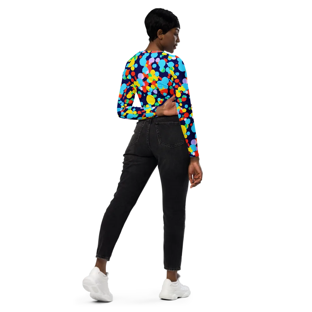 Bubble Spectrum on Long Sleeve Crop Top — Right Back