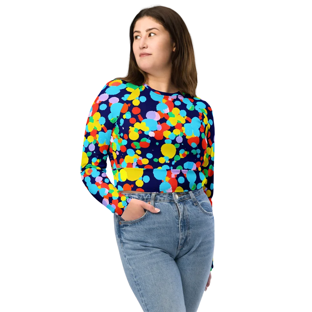 Bubble Spectrum on Long Sleeve Crop Top — Front