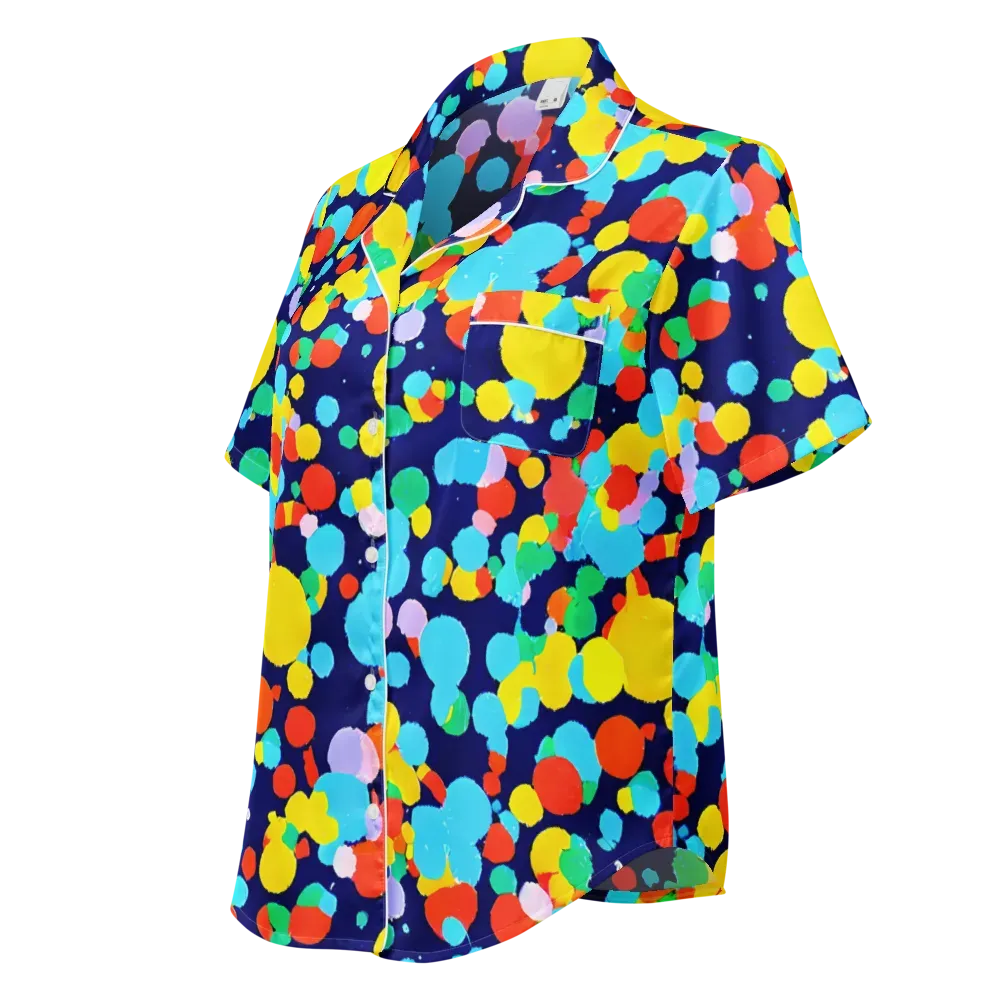 Bubble Spectrum on Women's Short Sleeve Pajama Top — Left Front