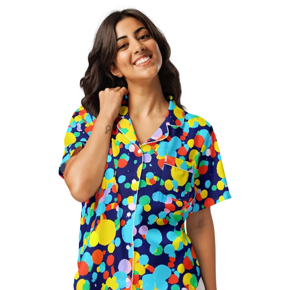 Bubble Spectrum on Women's Short Sleeve Pajama Top — Front