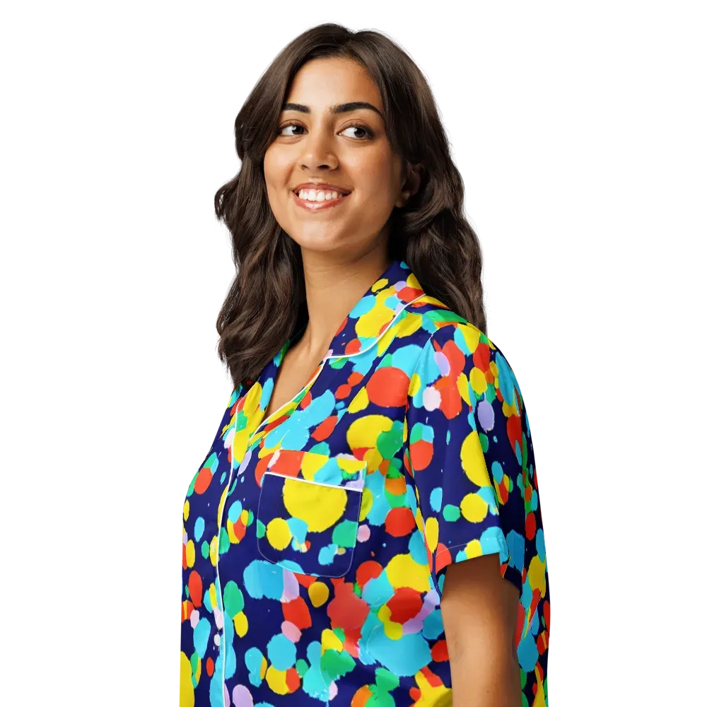 Bubble Spectrum on Women's Short Sleeve Pajama Top — Left Front