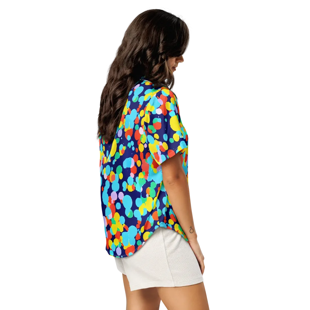 Bubble Spectrum on Women's Short Sleeve Pajama Top — Right Back