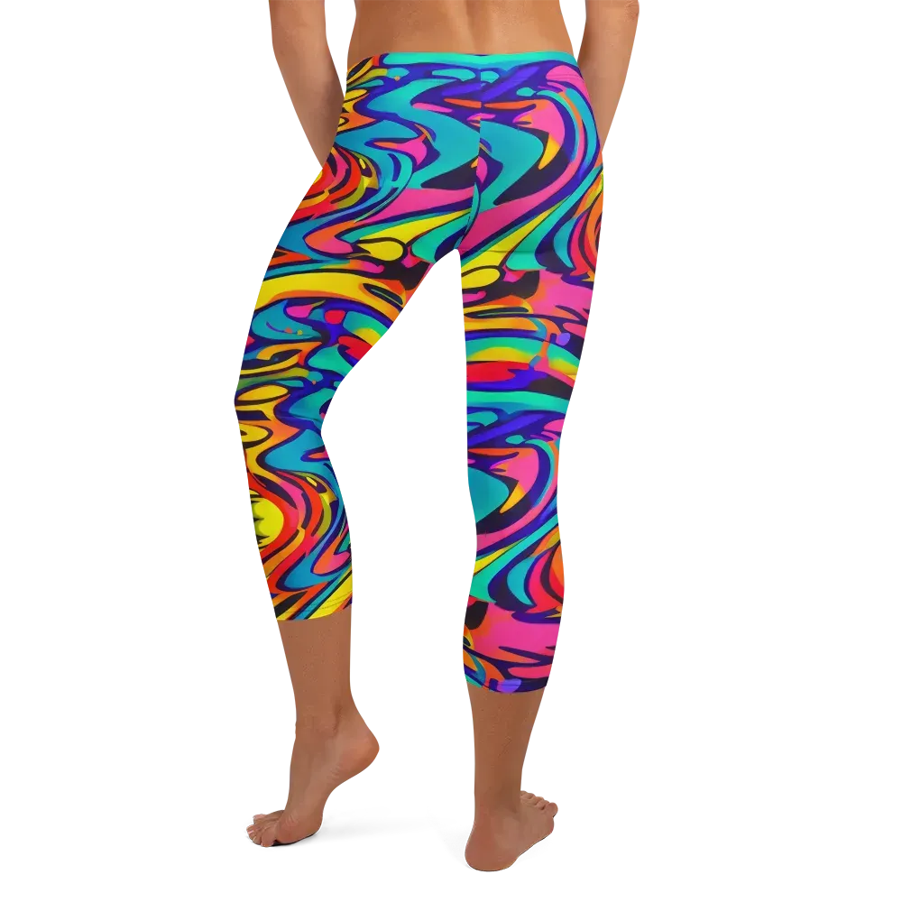 Electric Ecstasy on Capri Leggings — Back