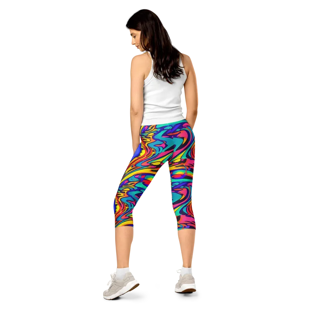 Electric Ecstasy on Capri Leggings — Back