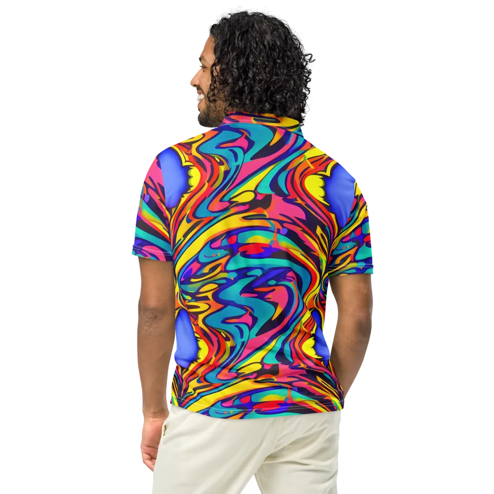 Electric Ecstasy on Men's Slim Fit Polo Shirt — Back